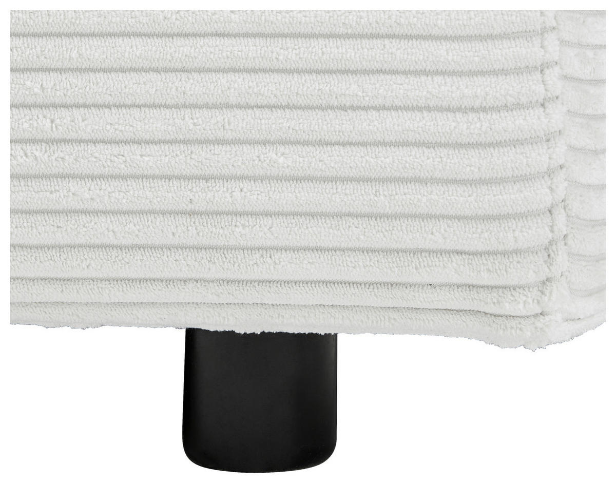 ECKSOFA in Cord Weiss  - Weiss/Schwarz, Design, Kunststoff/Textil (224/265cm) - Hom`in