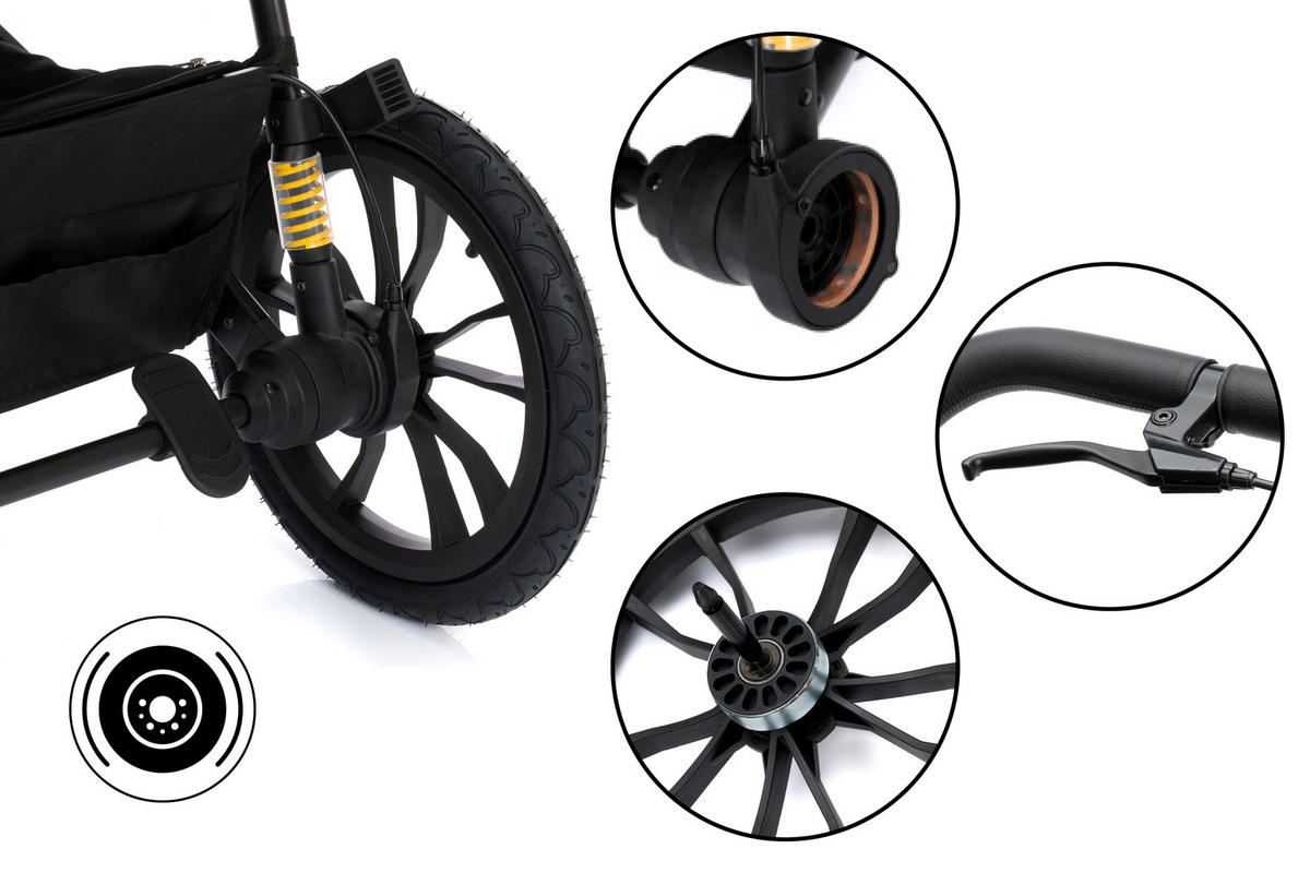 JOGGER Set Jogger Run schwarz  - Salbeigrün/Schwarz, Basics, Textil/Metall (125/57/107cm) - Fillikid