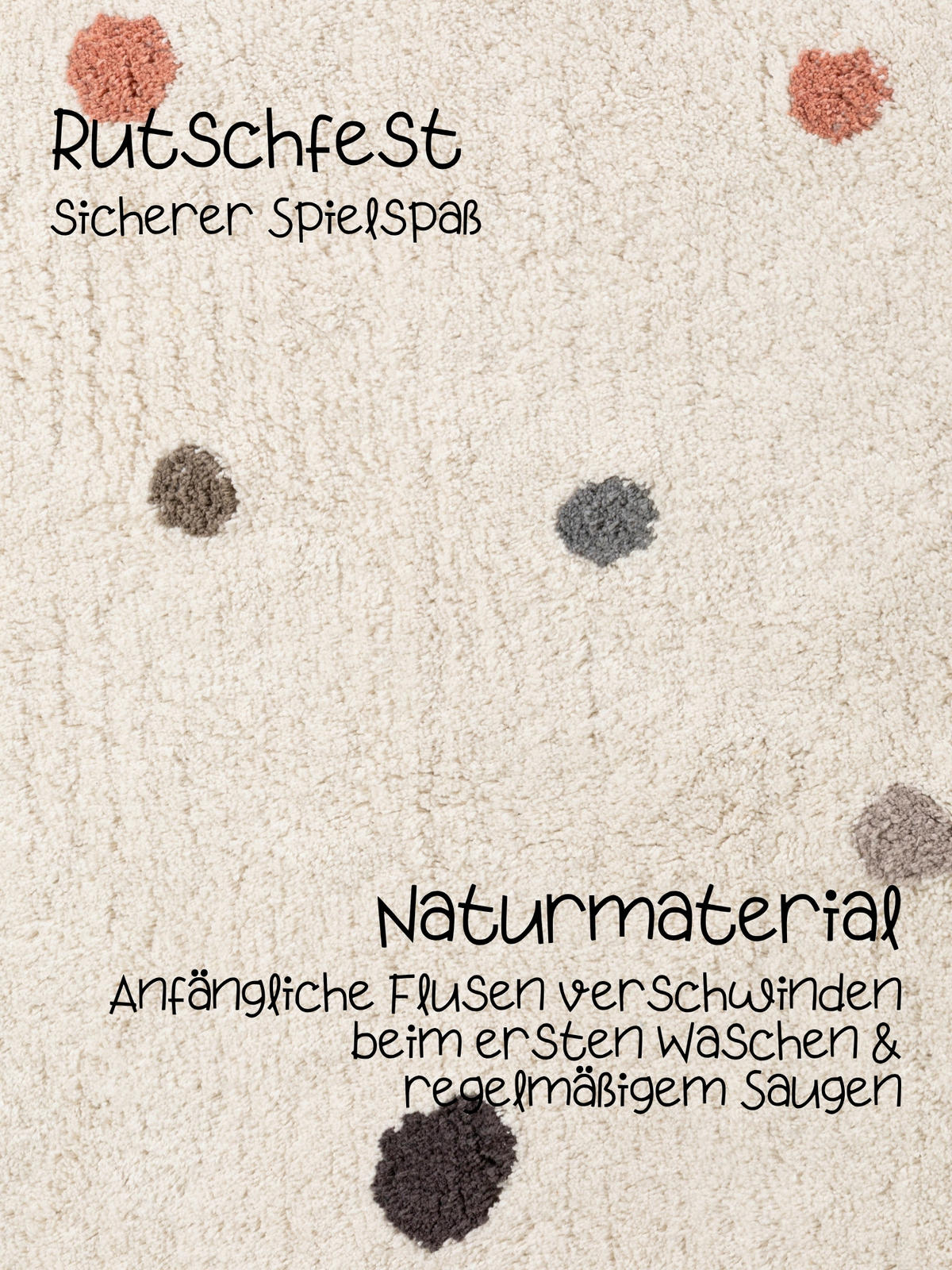 KINDERTEPPICH 140/200 cm Snuggle Pippo Punkte  - Multicolor/Creme, Basics, Kunststoff/Textil (140/200cm) - Hanse Home