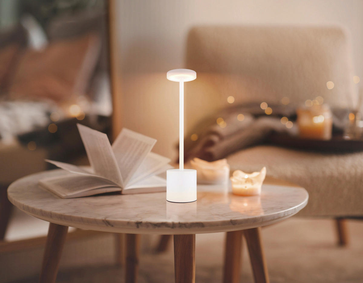 Veioză Cu Acumulator 8/34 cm    - alb, Basics, plastic/metal (8/34cm)