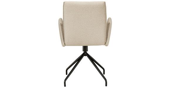 ARMLEHNSTUHL in Stahl Mikrofaser, Webstoff - Hellbraun/Beige, Design, Textil/Metall (49/91/60cm) - Moderano