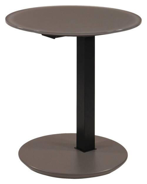 BEISTELLTISCH in Metall, Glas, Holzwerkstoff 50/50/49-77 cm  - Beige/Schwarz, Design, Glas/Holzwerkstoff (50/50/49-77cm) - Novel