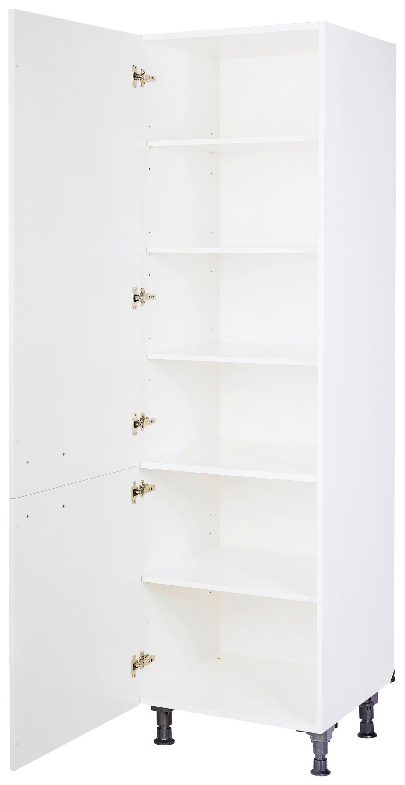 GESCHIRRSCHRANK 60/216,6/58 cm  in Weiß  - Edelstahlfarben/Weiß, MODERN, Holzwerkstoff/Metall (60/216,6/58cm) - Nobilia