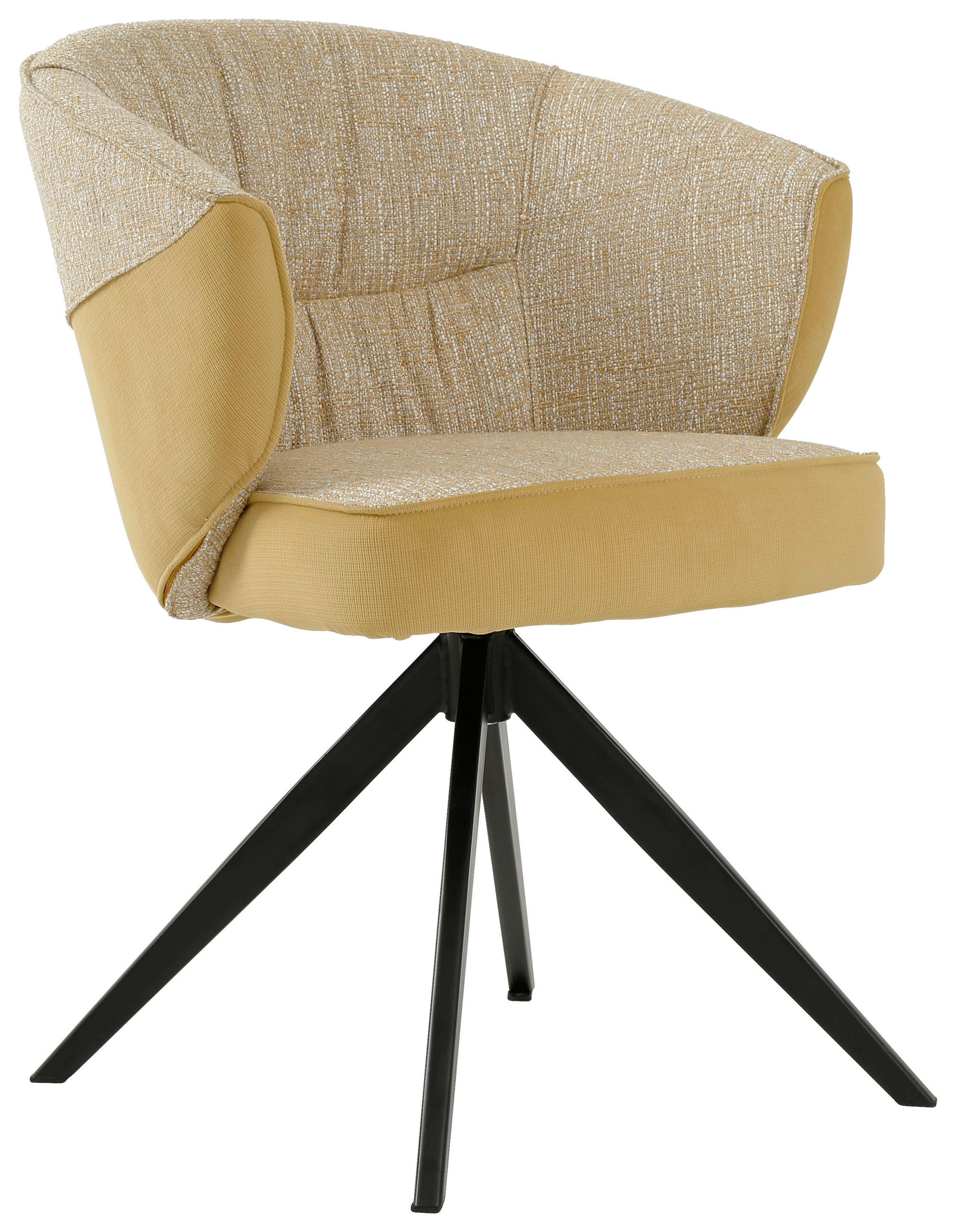 ARMLEHNSTUHL  in Eisen Webstoff, Mikrofaser  - Gelb/Schwarz, Design, Textil/Metall (61/82,5/62,5cm) - Novel