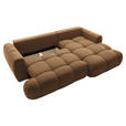 ECKSOFA Dunkelbraun Struktur Rückenkissen, Bettkasten, Schlaffunktion, Rücken echt, Liegefläche im Originalstoff  - Dunkelbraun/Schwarz, KONVENTIONELL, Kunststoff/Textil (272/172cm) - Carryhome