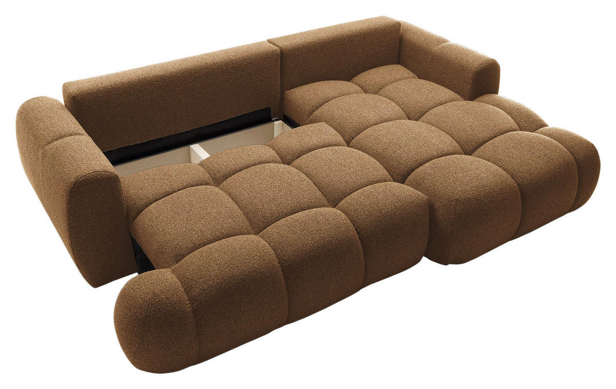 ECKSOFA Dunkelbraun Struktur  - Dunkelbraun/Schwarz, KONVENTIONELL, Kunststoff/Textil (272/172cm) - Carryhome