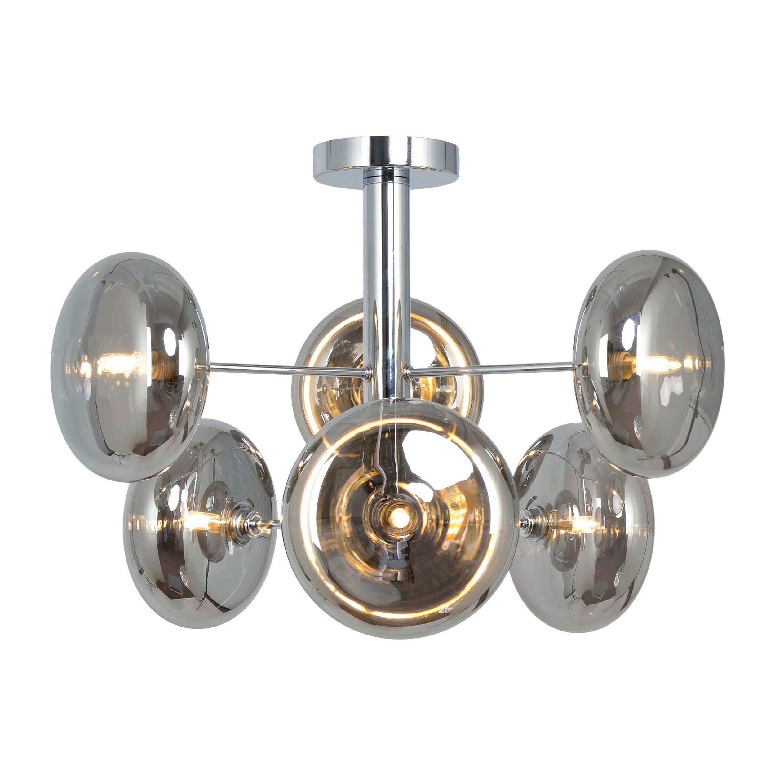 DECKENLEUCHTE Orion 53/38 cm   - Chromfarben, Basics, Glas/Metall (53/38cm) - Näve