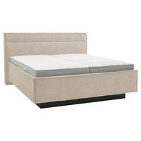 POLSTERBETT 180/200 cm,  in Creme, gepolstertes Kopfteil, Bettkasten, Lattenroste, Matratzen, H4 + H4 = sehr fest  - Schieferfarben/Creme, Design, Textil (180/200cm) - Musterring