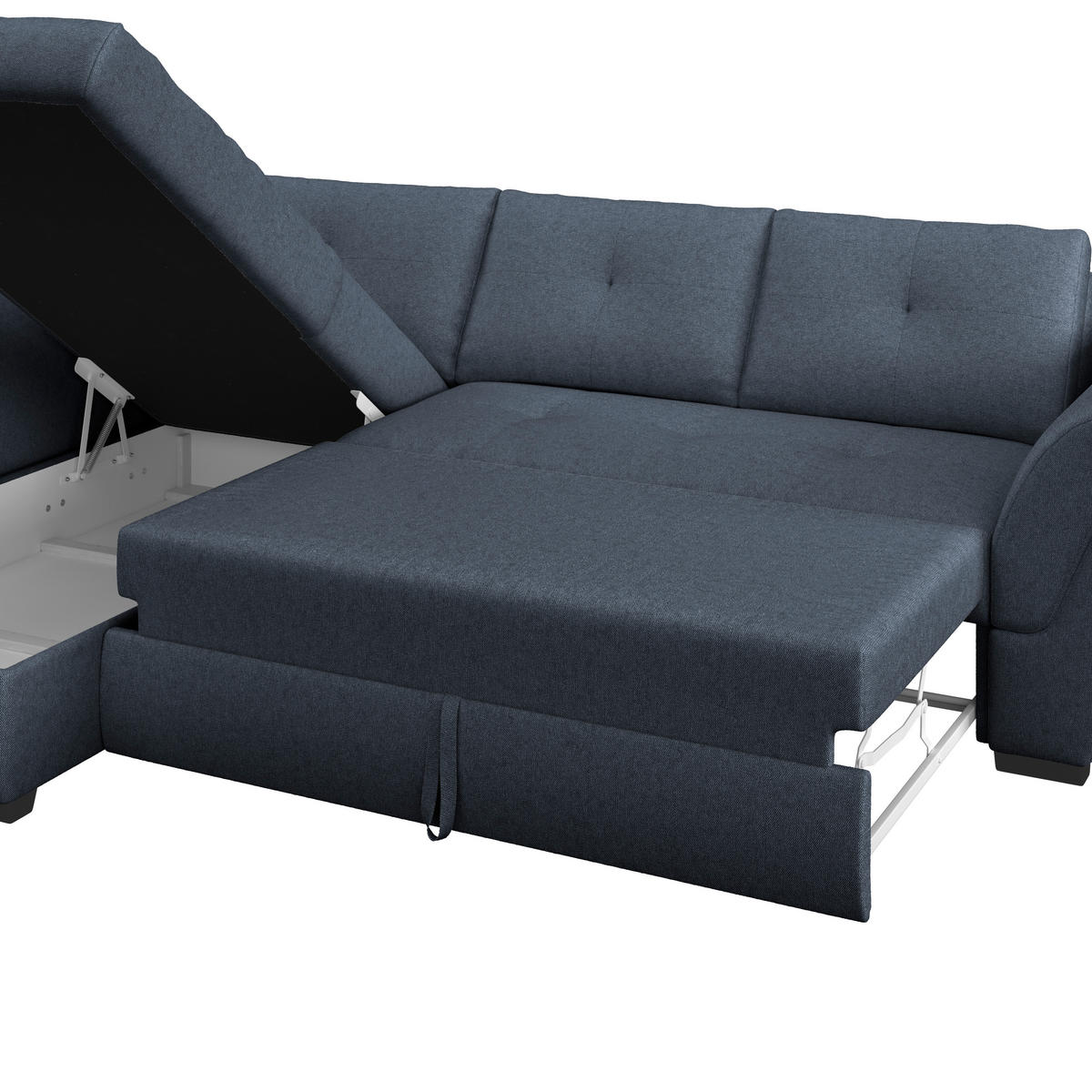 HÖRNSOFFA i vävt tyg mörkblå  - svart/mörkblå, Design, textil/plast (187/278cm) - Livetastic