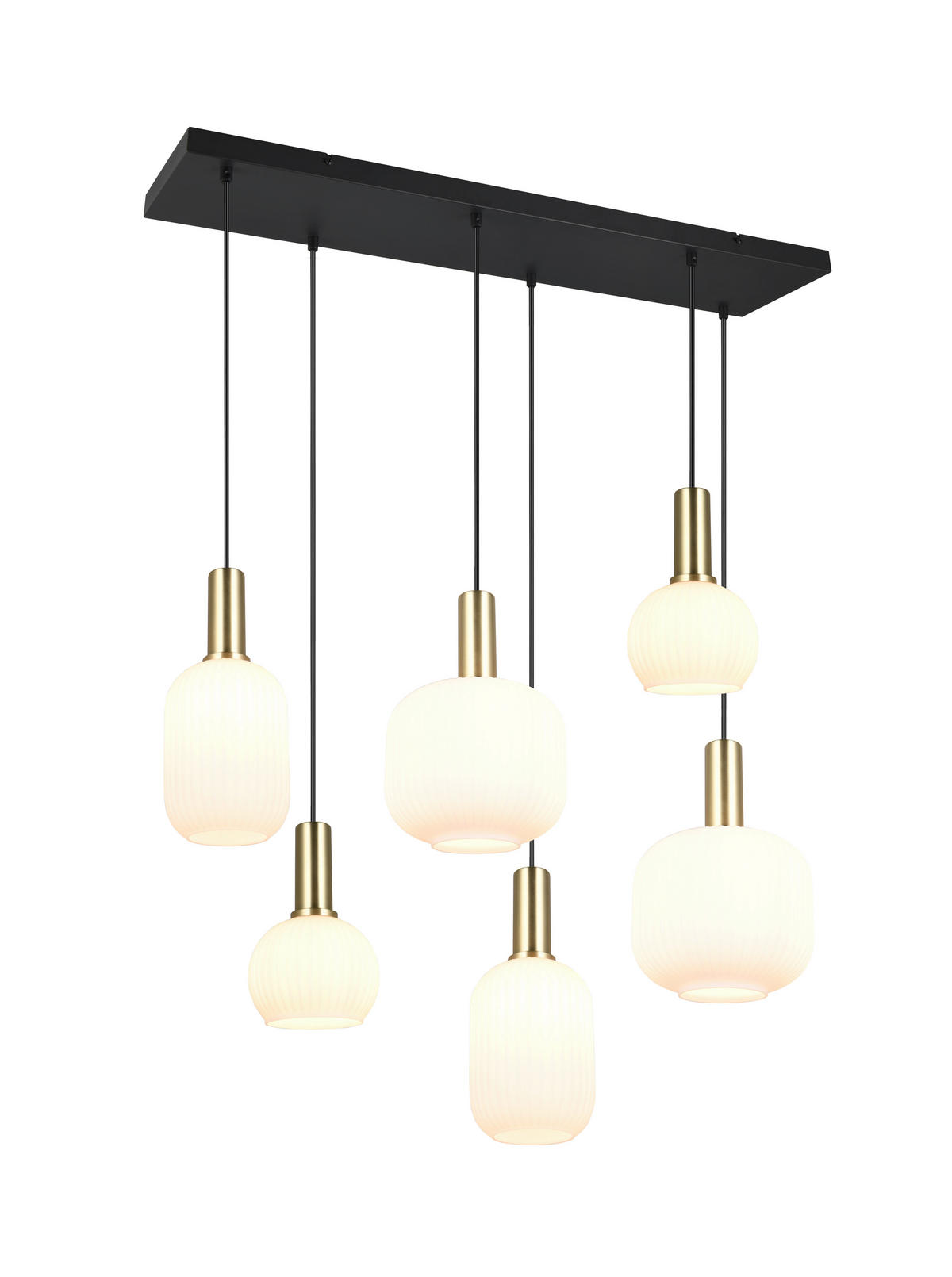 PENDELLEUCHTE 92/35/150 cm   - Messingfarben/Weiß, Design, Glas/Metall (92/35/150cm) - Trio Leuchten