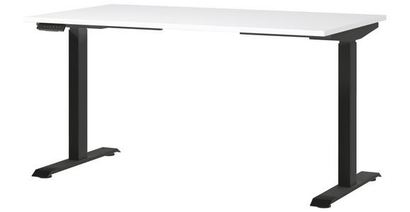 SCHREIBTISCH 140/80/72-118 cm  in Schwarz, Weiß  - Schwarz/Weiß, MODERN, Holzwerkstoff/Metall (140/80/72-118cm) - Novel