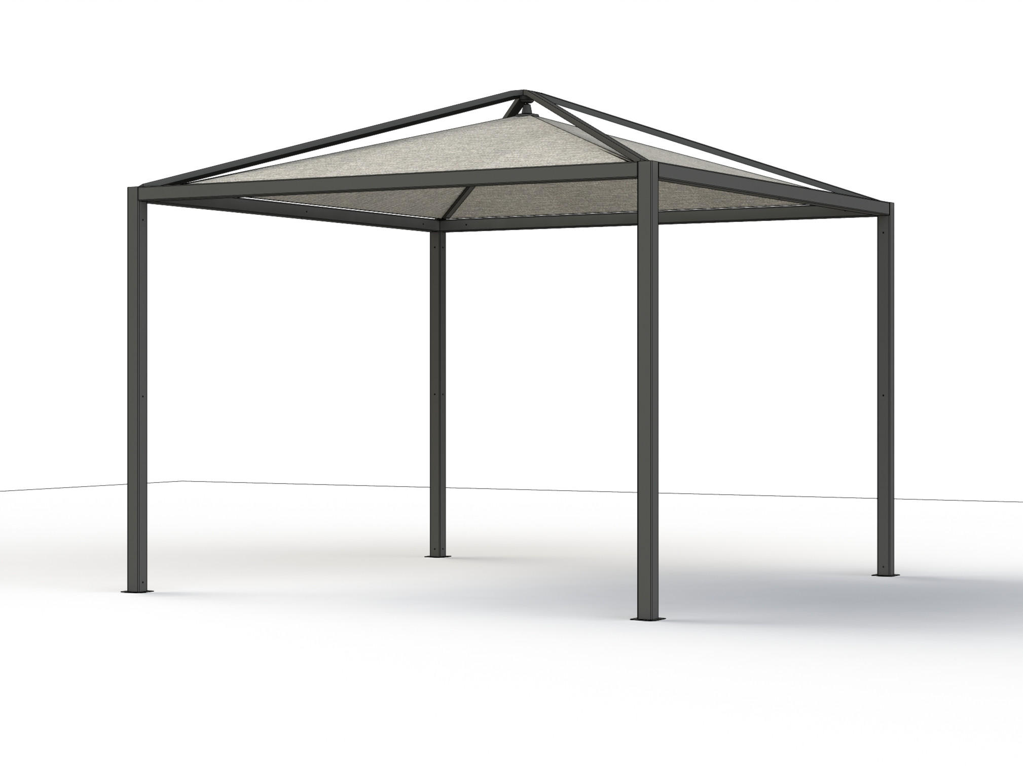 PAVILLON-DACHBEZUG Silbergrau  - Silberfarben, Basics, Textil (300/300cm) - Siena Garden