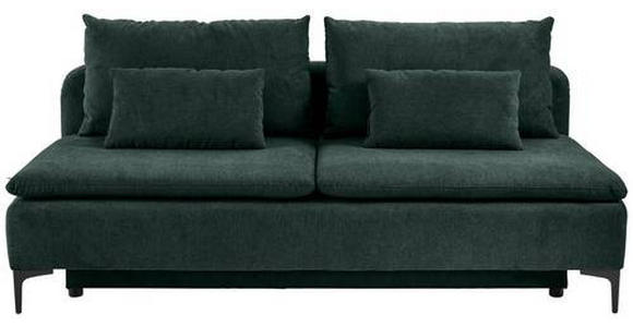 SCHLAFSOFA Flachgewebe Dunkelgrün  - Dunkelgrün/Schwarz, Design, Textil/Metall (203/75/100cm) - Carryhome