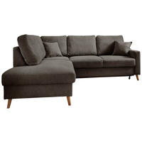 ECKSOFA in Struktur Braun  200/230 cm  - Naturfarben/Braun, KONVENTIONELL, Holz/Textil (200/230cm) - P & B