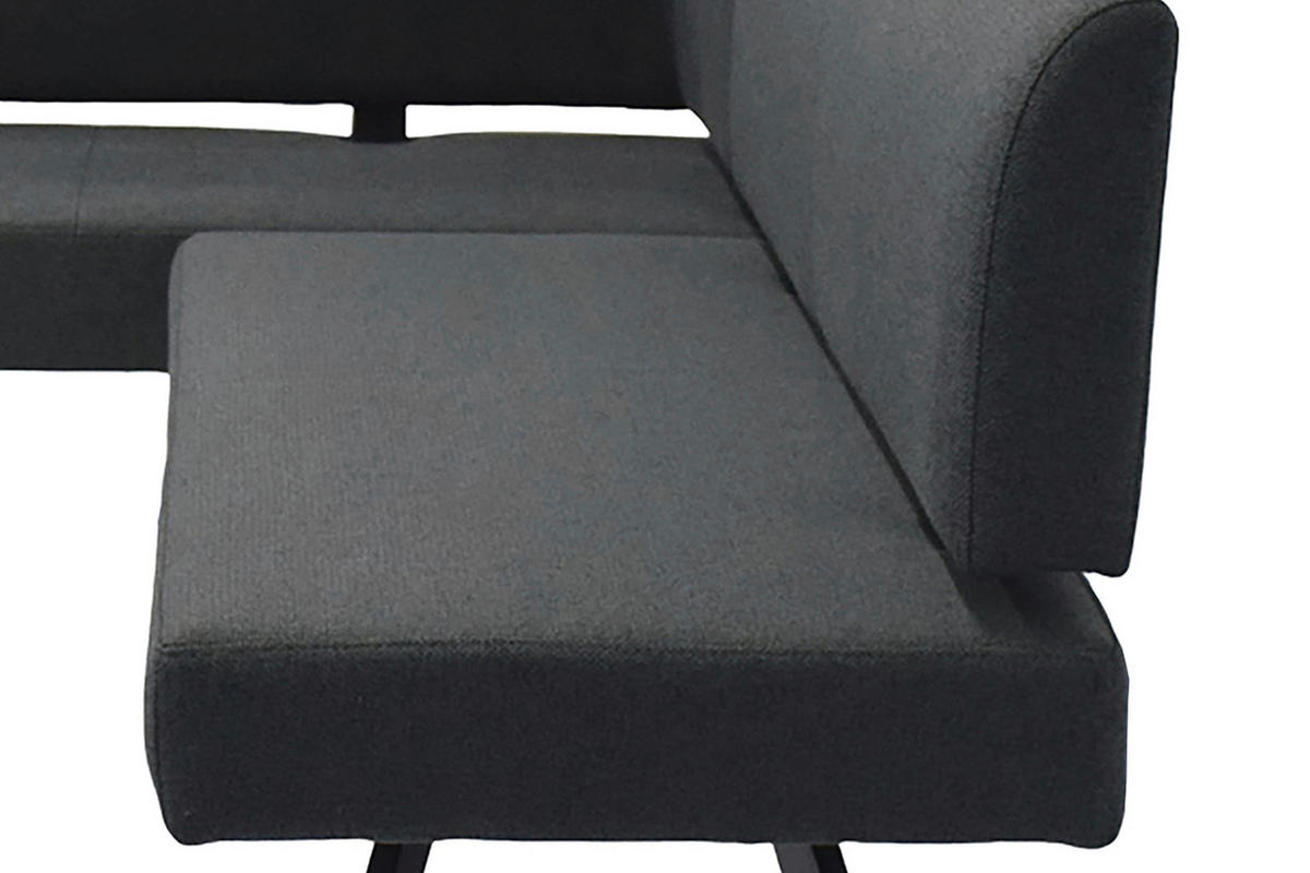 ECKBANK 85/182 cm Dunkelgrau   - Dunkelgrau/Schwarz, MODERN, Textil/Metall (85/182cm) - MID.YOU