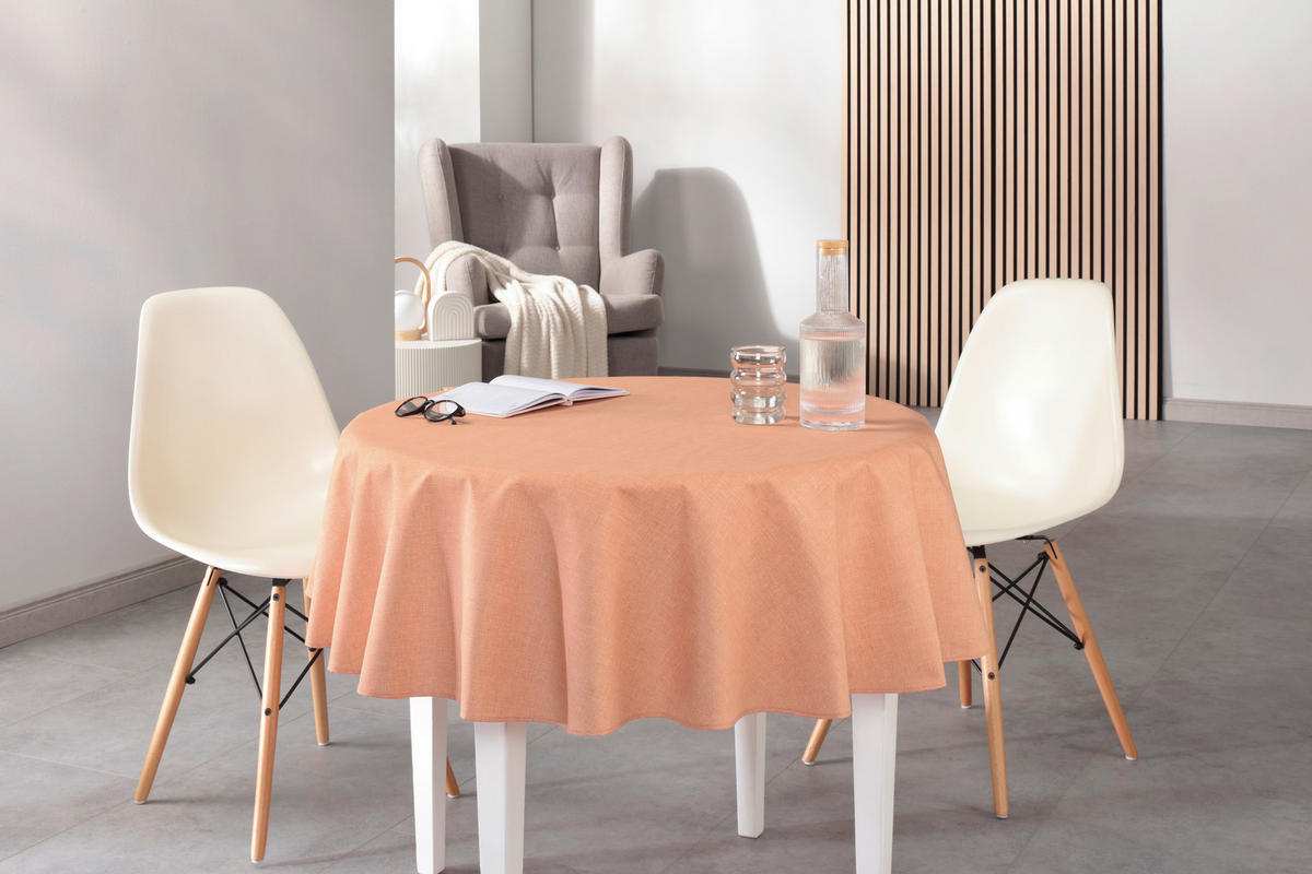 TISCHDECKE OSLO Textil Aprikose 140 cm  - Aprikose, Basics, Textil (140cm) - Peyer Syntex