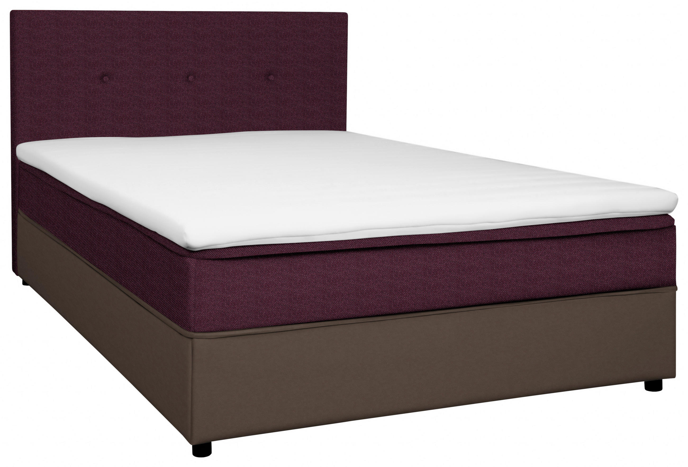 BOXBETT 120/200 cm  in Grau, Brombeere  - Brombeere/Schwarz, KONVENTIONELL, Holz/Textil (120/200cm) - Boxxx
