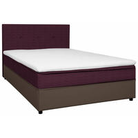 BOXBETT 140/200 cm  in Grau, Brombeere  - Brombeere/Schwarz, KONVENTIONELL, Holz/Textil (140/200cm) - Boxxx
