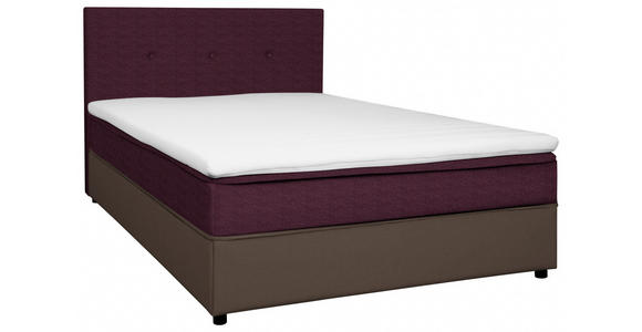 BOXBETT 120/200 cm  in Grau, Brombeere  - Brombeere/Schwarz, KONVENTIONELL, Holz/Textil (120/200cm) - Carryhome