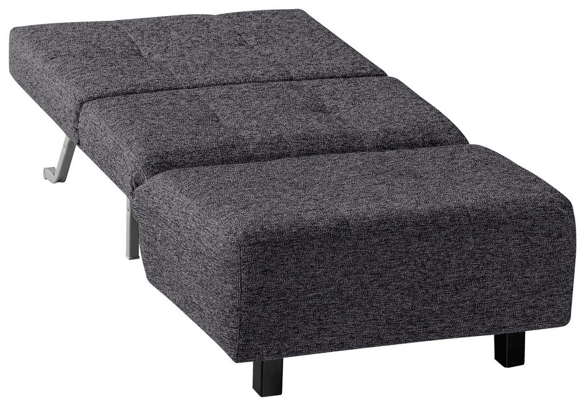 SCHLAFSESSEL Flachgewebe Grau  - Schwarz/Grau, Design, Textil/Metall (85/92/102cm) - Novel