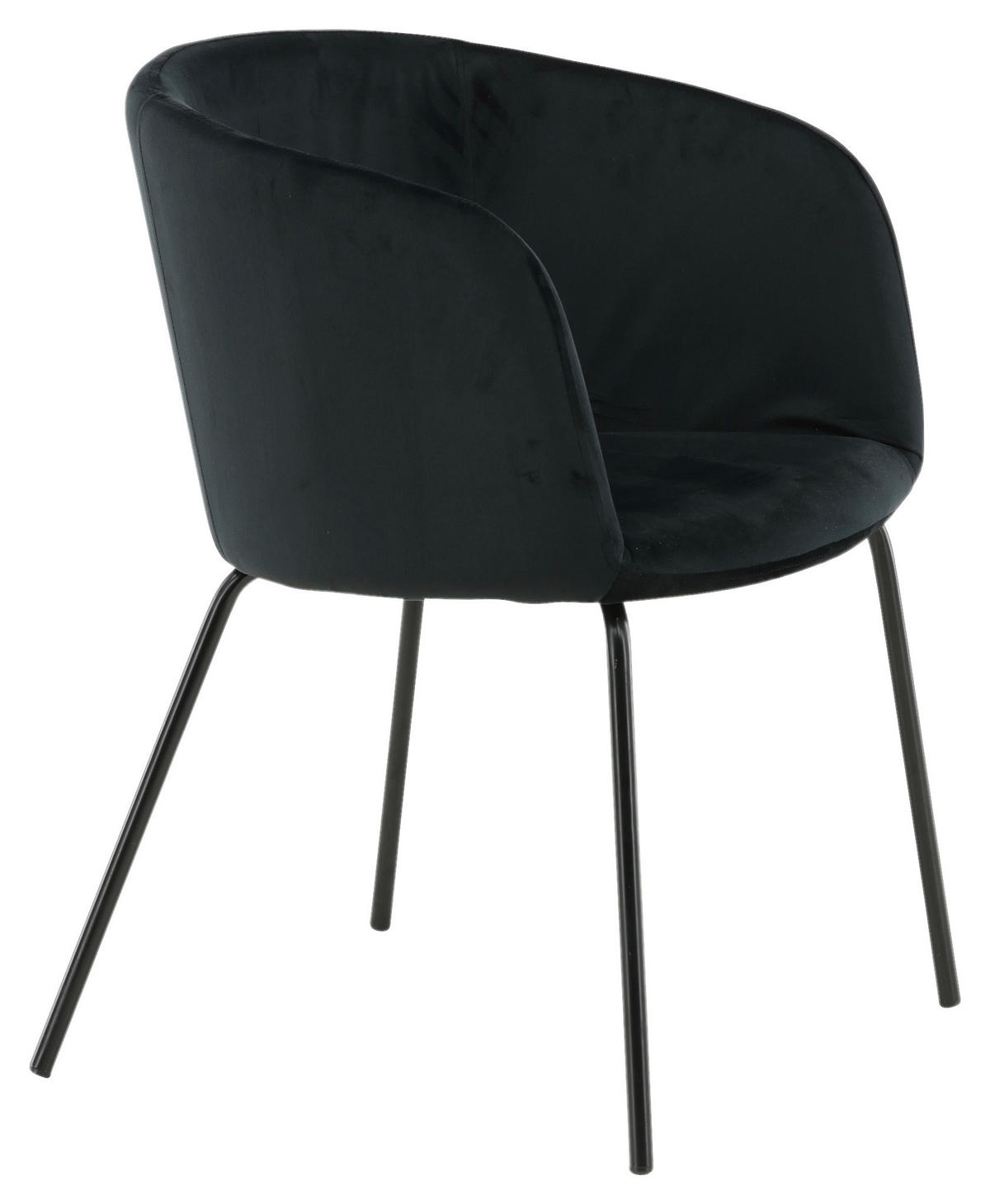STOL järn sammet  - svart, Klassisk, metall/trä (55/78/55cm) - Livetastic