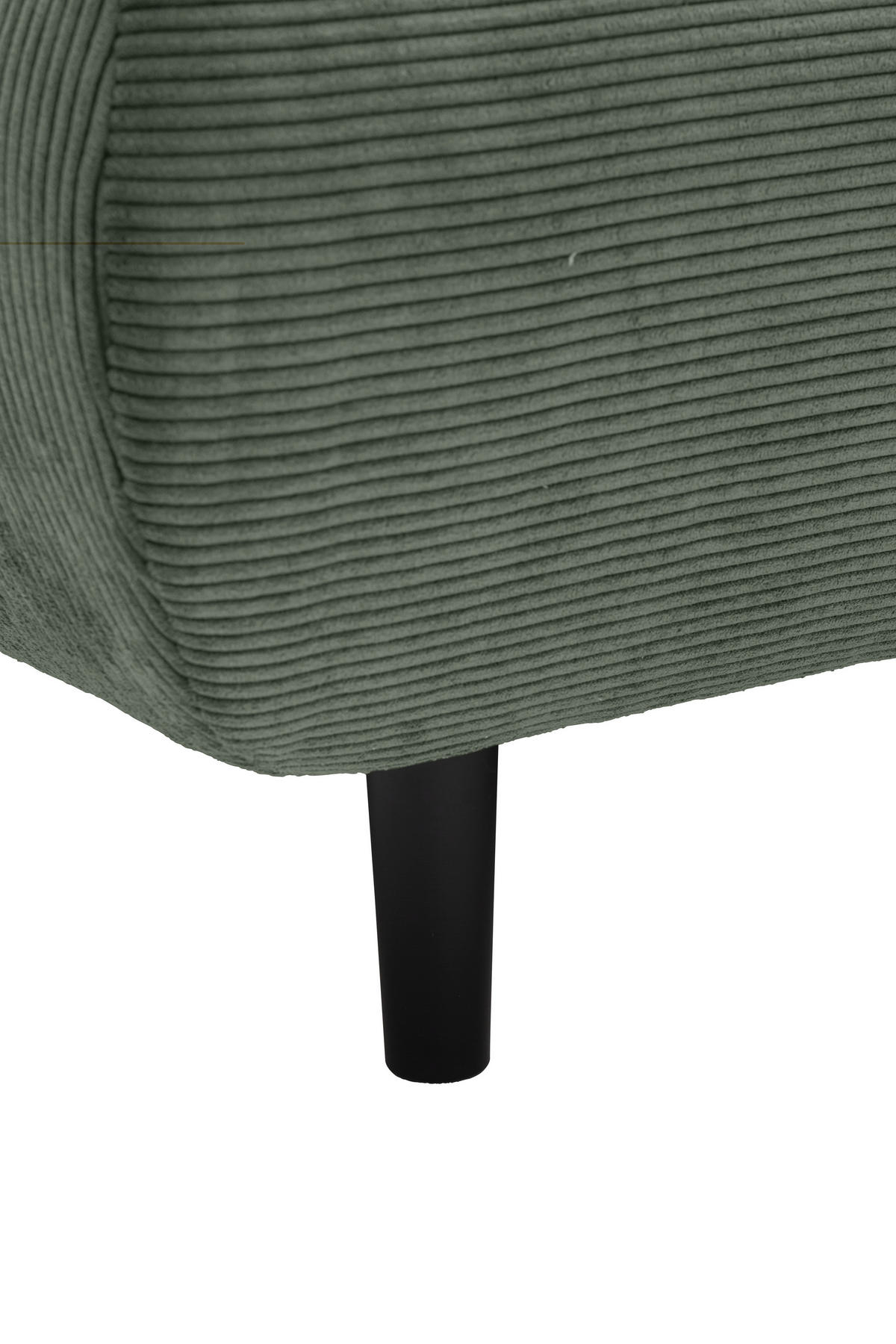 ECKSOFA Ottomane rechts, Eckteil  Olivgrün Feincord  - Schwarz/Olivgrün, Design, Holz/Textil (288/215cm) - Pure Home Lifestyle