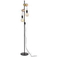 STOJACÍ LAMPA, 20,5/25/166,5 cm - černá/hnědá, Konvenční, kov/dřevo (20,5/25/166,5cm) - Eglo