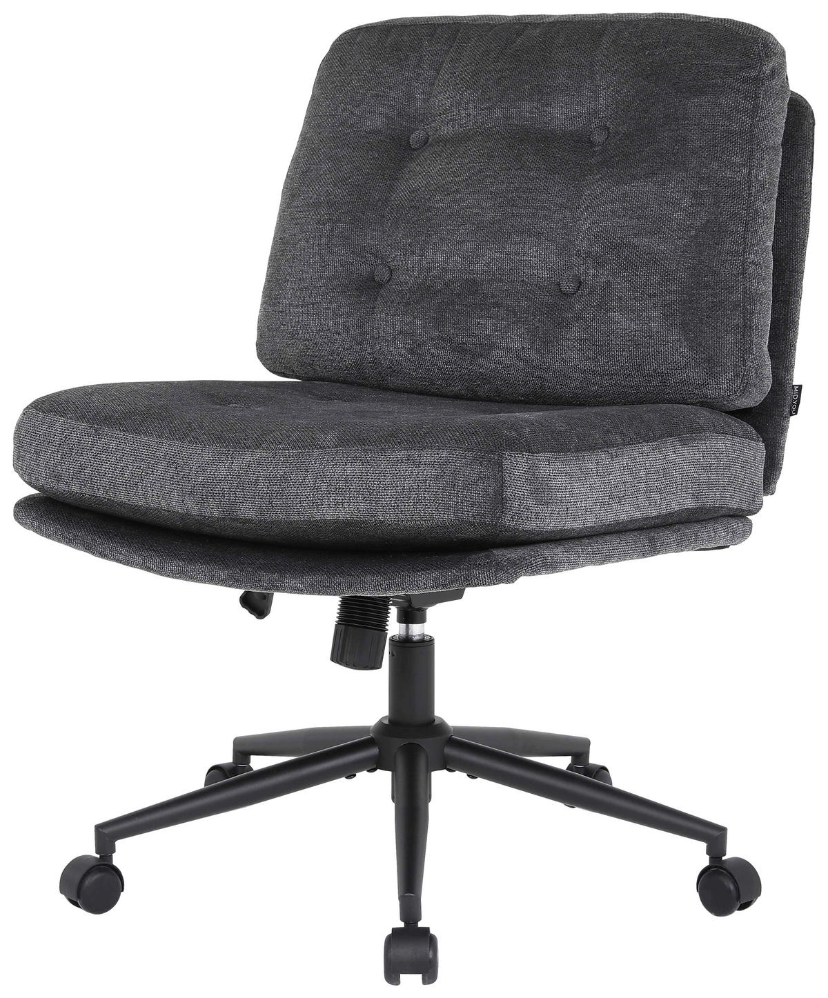 DREHSTUHL  in Mikrofaser Grau  - Schwarz/Grau, MODERN, Holz/Kunststoff (66/90/98/76cm) - MID.YOU