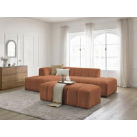 ECKSOFA  ANNECY Orange Bouclé  - Schwarz/Orange, MODERN, Kunststoff/Textil (170/262cm)