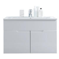 KOMBI UMIVAONIK  bijela  - bijela/boje aluminija, Design, drvni materijal/keramika (80/54/46cm) - Xora