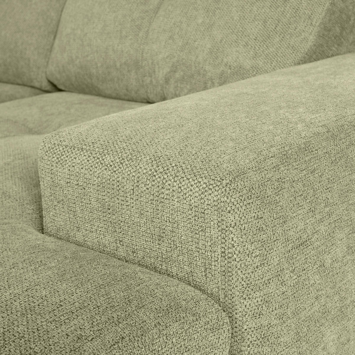 WOHNLANDSCHAFT in Flachgewebe Hellgrün  - Chromfarben/Hellgrün, Konventionell, Kunststoff/Textil (217/338/180cm) - Hom`in