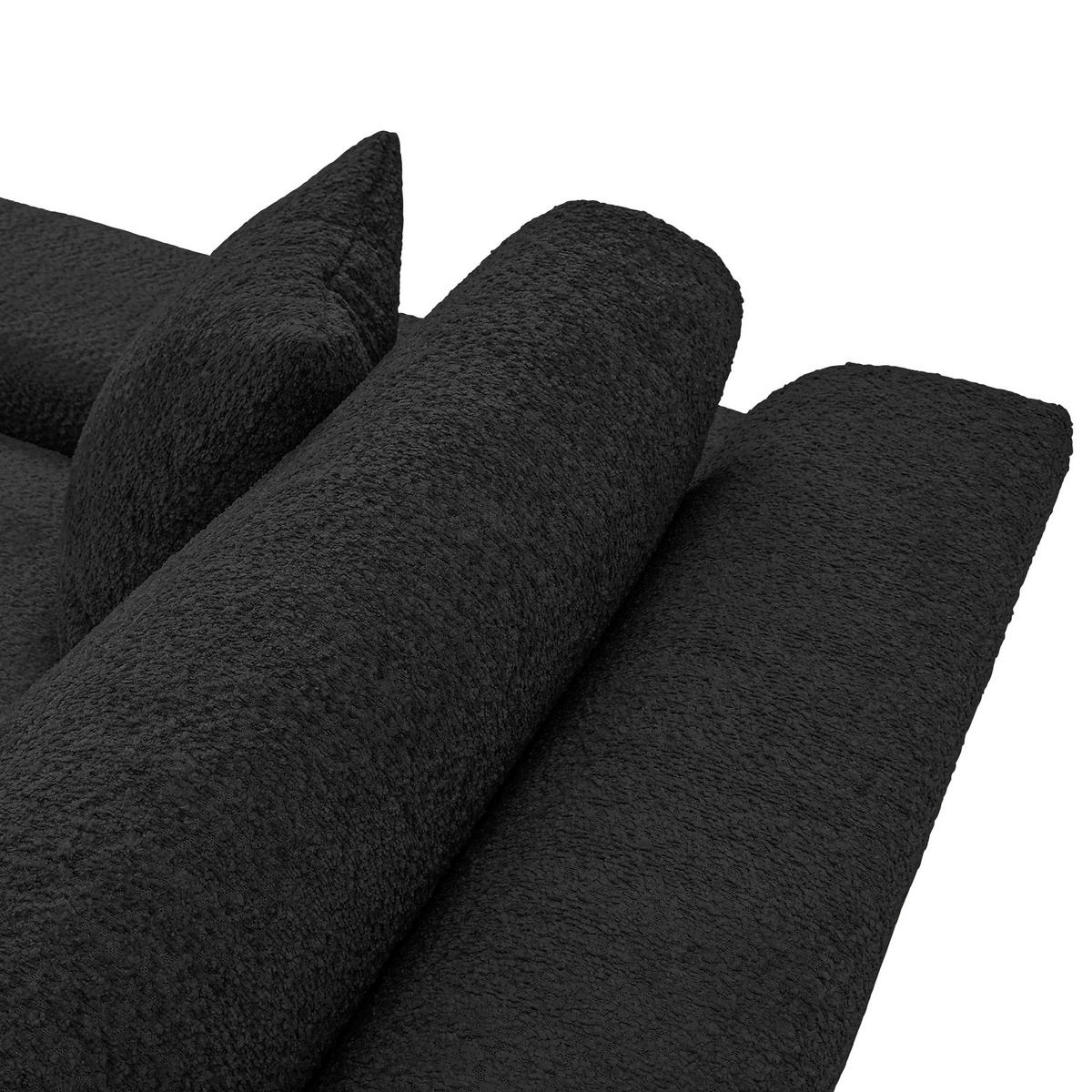 BIGSOFA Struktur, Bouclé Anthrazit  - Greige/Anthrazit, MODERN, Kunststoff/Textil (240/76/125cm) - Landscape