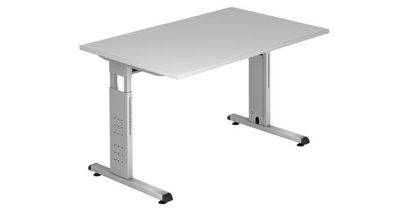 SCHREIBTISCH 120/80/65-85 cm Grau  - Silberfarben/Grau, KONVENTIONELL, Holzwerkstoff/Metall (120/80/65-85cm) - Venda