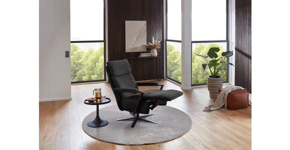 RELAXSESSEL in Textil Anthrazit - Anthrazit/Schwarz, Design, Textil/Metall (68/117/85cm) - Cantus