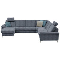 WOHNLANDSCHAFT in Chenille Dunkelblau  - Alufarben/Dunkelblau, Design, Textil/Metall (170/333/265cm) - Dieter Knoll