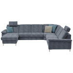 WOHNLANDSCHAFT Latina in Chenille Dunkelblau  - Alufarben/Dunkelblau, Design, Textil/Metall (170/333/265cm) - Dieter Knoll