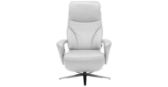 RELAXSESSEL in Leder Weiß - Edelstahlfarben/Weiß, Design, Leder/Metall (75/106/88cm) - Dieter Knoll