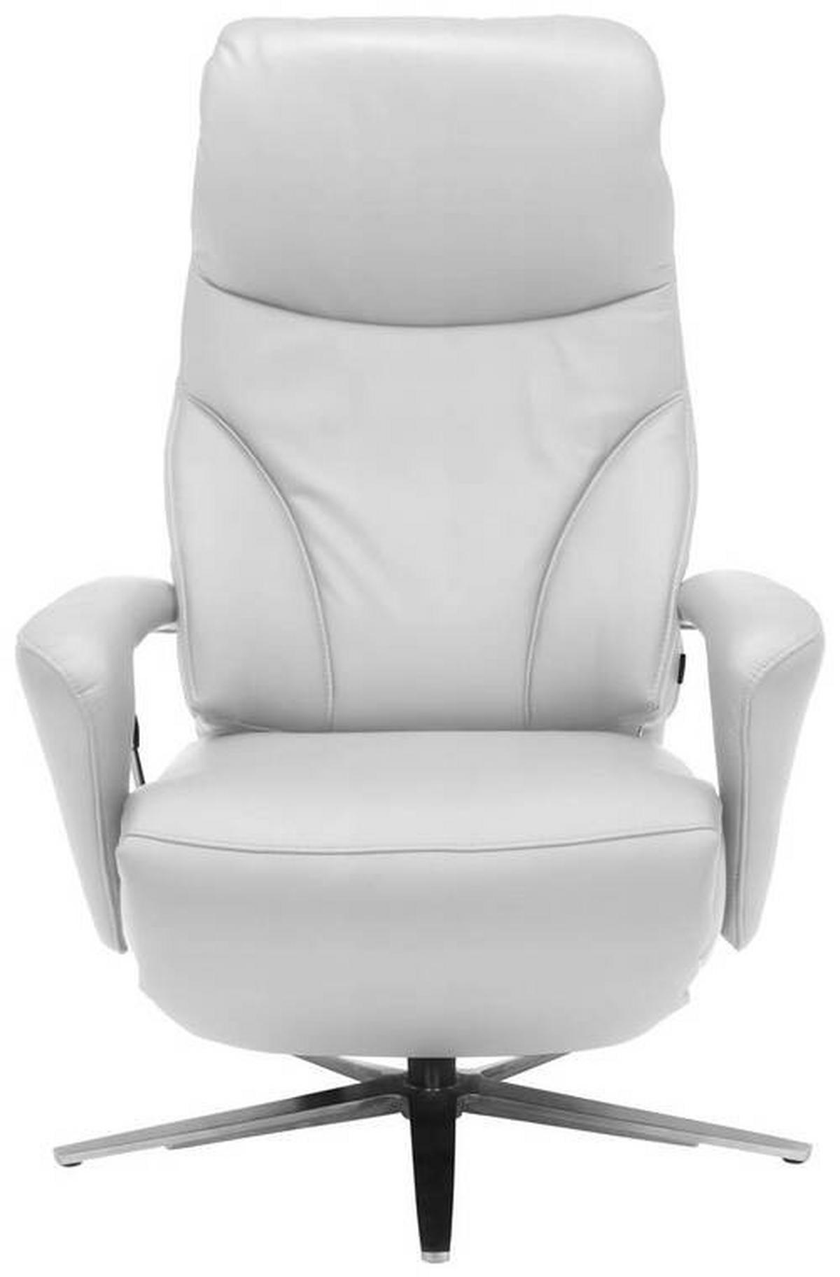 RELAXSESSEL in Leder Weiss  - Weiss/Edelstahlfarben, Design, Leder/Metall (75/106/88cm) - Dieter Knoll