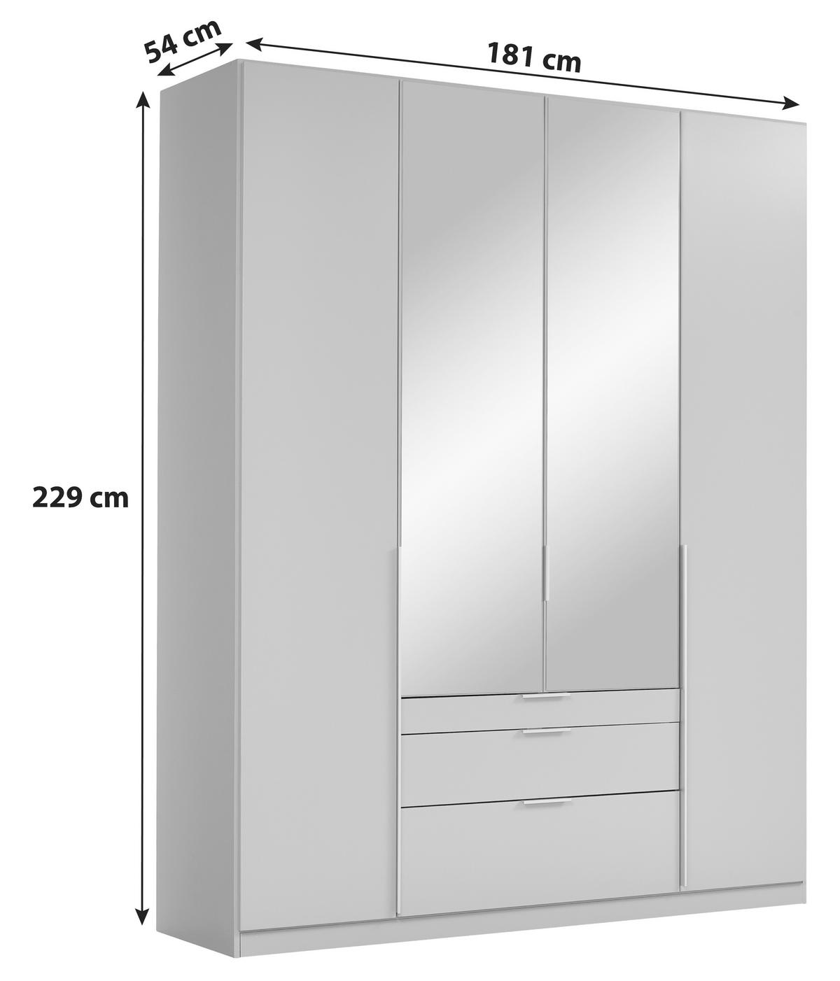 DREHTÜRENSCHRANK in Sonoma Eiche, Silberfarben  - Silberfarben/Alufarben, Modern, Holzwerkstoff/Metall (181/229/54cm) - Rauch Möbel