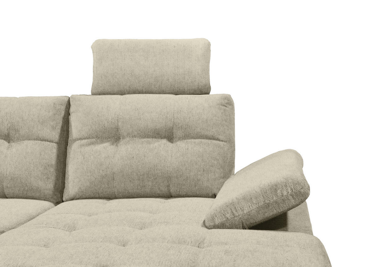 WOHNLANDSCHAFT in Webstoff Beige  - Beige/Schwarz, Konventionell, Kunststoff/Textil (218/324/170cm) - MID.YOU