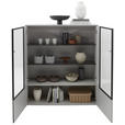 HIGHBOARD Grau  121,9/138,3/37,1 cm  - Schwarz/Grau, Design, Glas/Holzwerkstoff (121,9/138,3/37,1cm) - Dieter Knoll