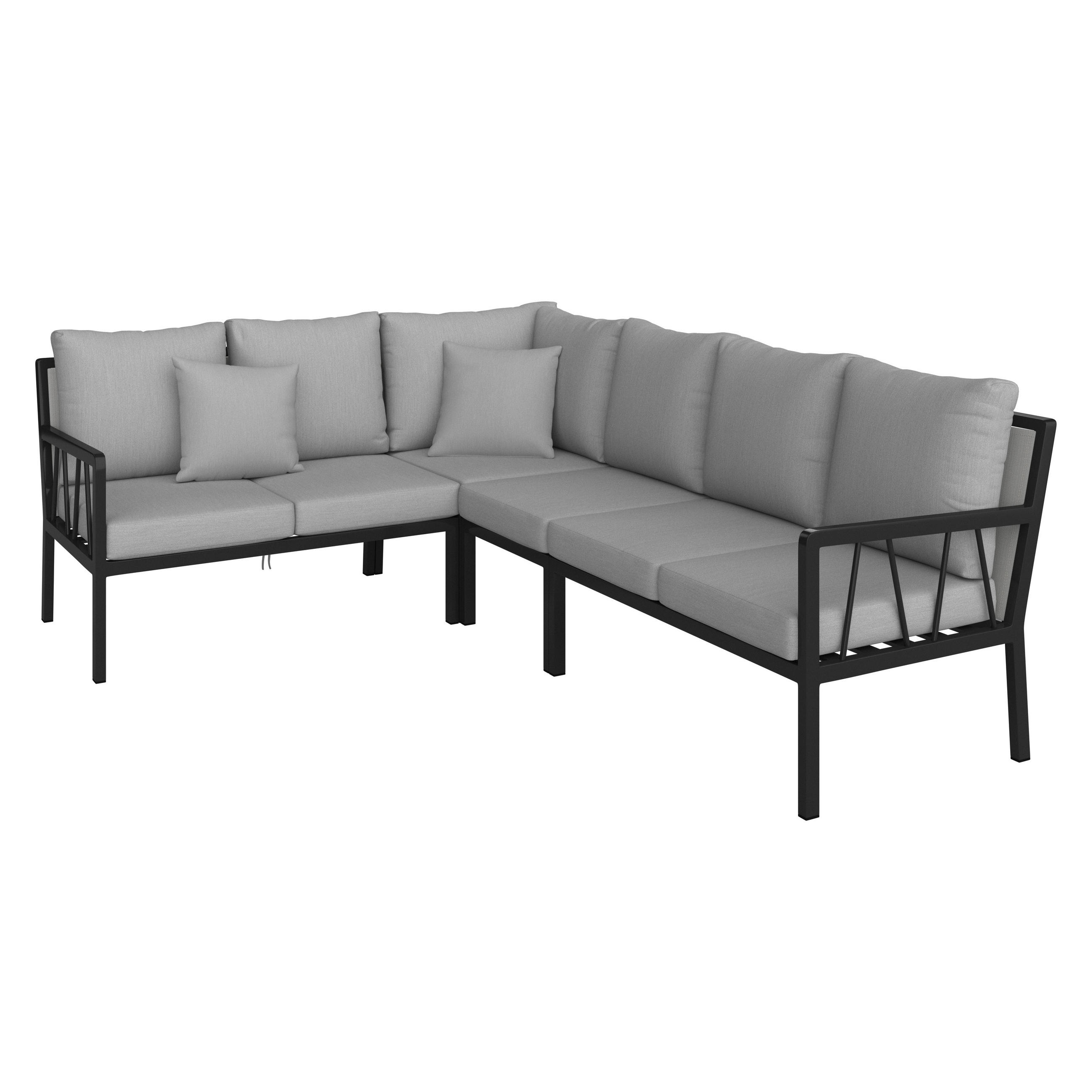 LOUNGEGARNITUR 197/254 cm Aluminium  - Anthrazit/Grau, Design, Metall (197/254cm) - Amatio