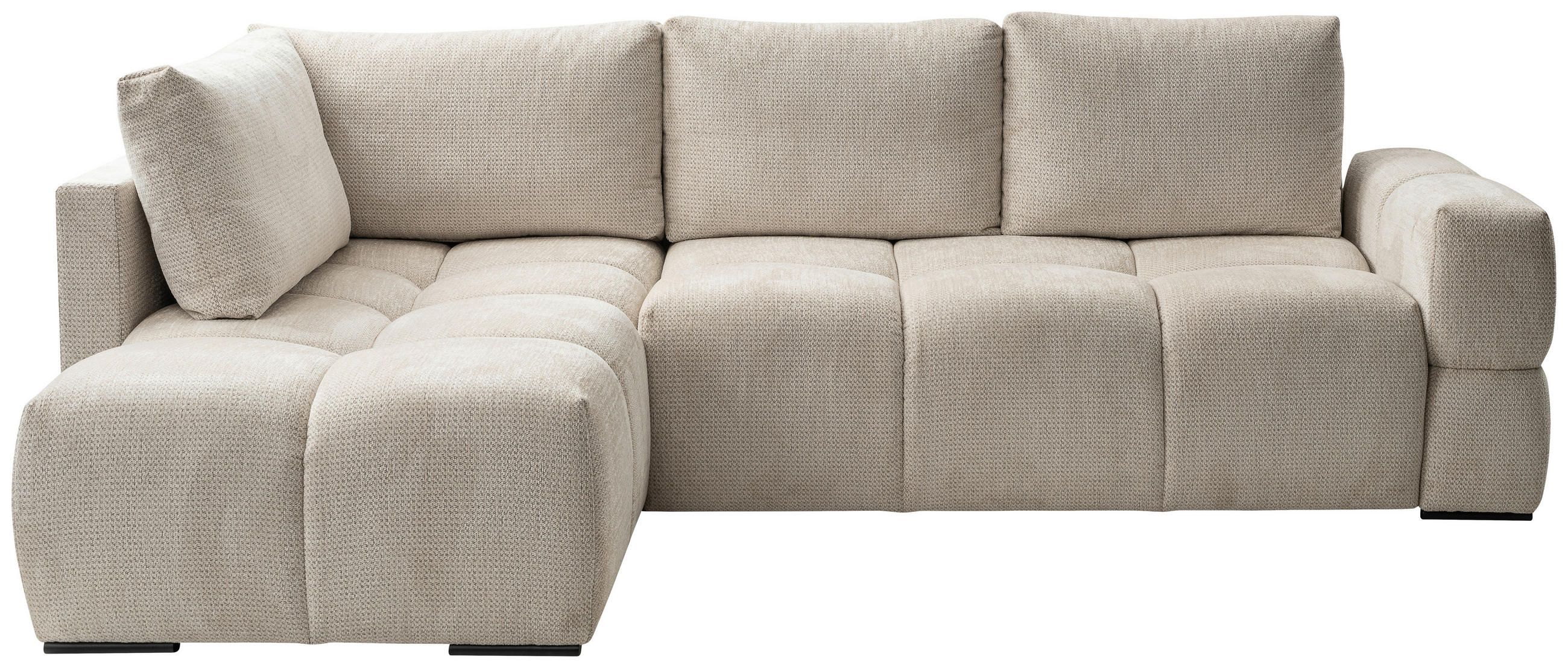 SEDEŽNA GARNITURA, bež  - črna/bež, Design, kovina/tekstil (267/74-90/185cm) - Hom`in