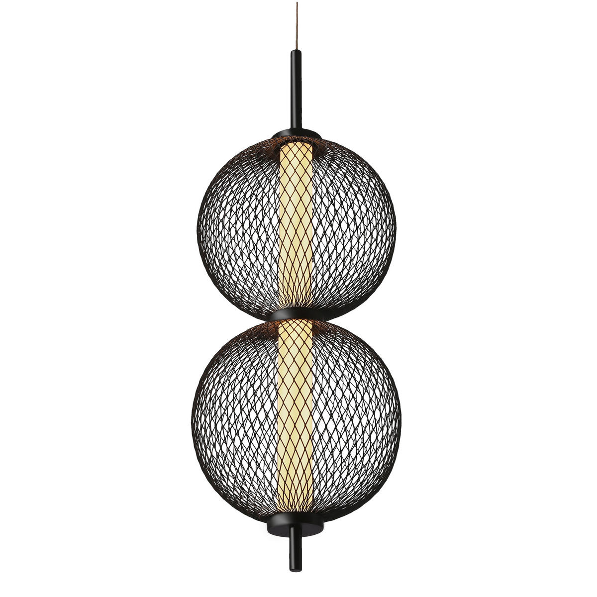 LED-PENDELLEUCHTE 14/14/150 cm  - Schwarz/Weiß, Design, Kunststoff/Metall (14/14/150cm)