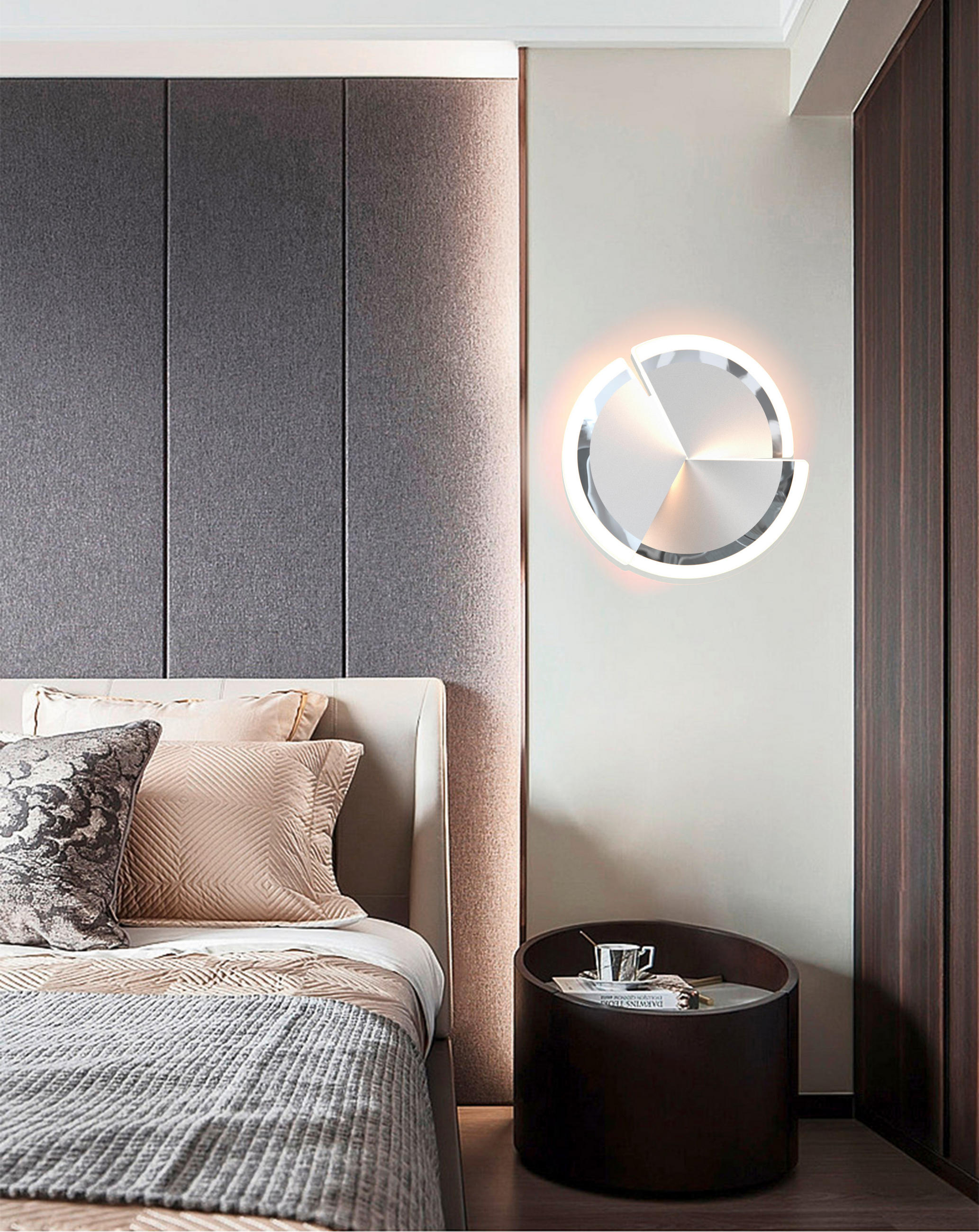 APLICĂ DE PERETE CU LED - alb/culoare crom, Design, plastic/metal (20,5/8cm) - Wofi