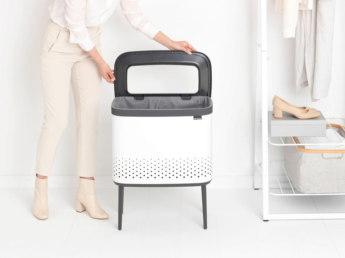 WÄSCHETONNE - Weiss, Basics, Kunststoff/Metall (54/67/32cm) - Brabantia