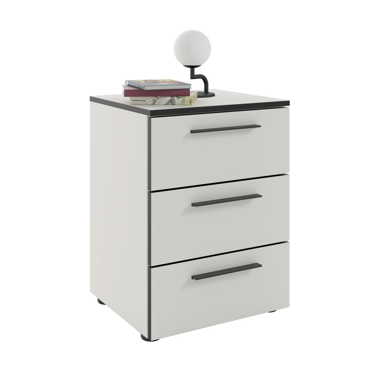 NACHTSCHRANK 45/61,4/40 cm  - Schwarz/Weiß, MODERN, Holzwerkstoff/Kunststoff (45/61,4/40cm)