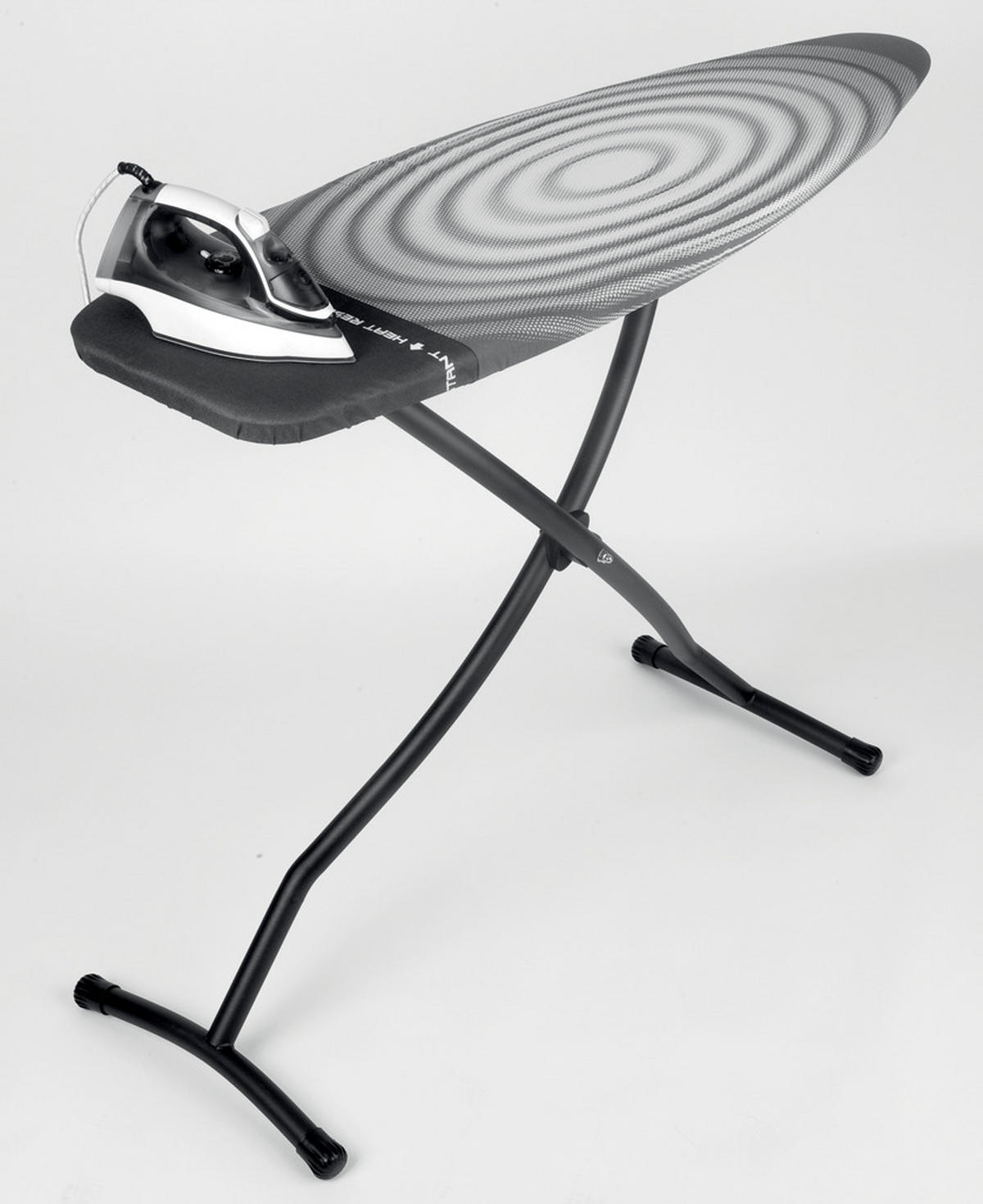 ŽEHLICÍ PRKNO - bílá/černá, Basics, textil (47/163,5/8,5cm) - Brabantia