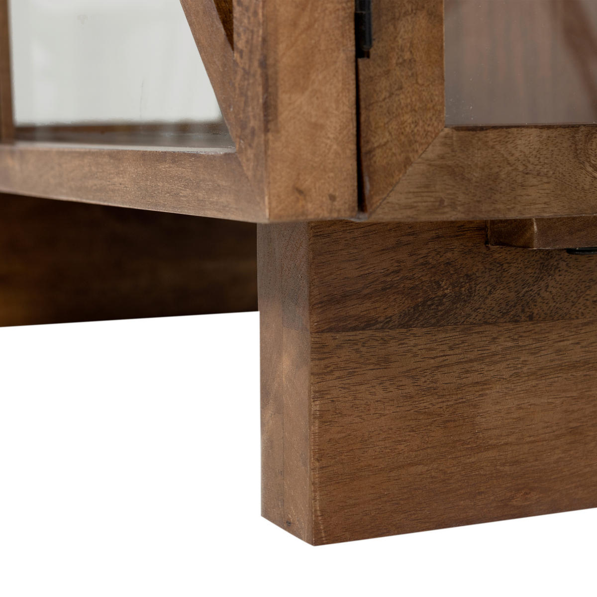 VITRINE Kella in vollmassiv Mangoholz Braun  - Braun, Design, Glas/Holz (40/137/39cm) - Livetastic