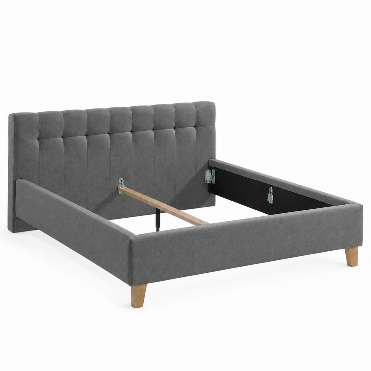 POLSTERBETT 160/200 cm,  in Anthrazit,  - Anthrazit, MODERN, Holz/Textil (160/200cm) - MID.YOU
